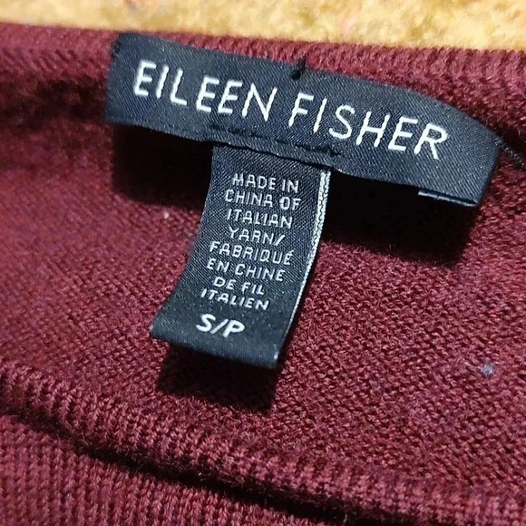 Eileen Fisher Red Merino Wool Jewel Neck Sweater Dress Asymmetric Small - Picture 4 of 7